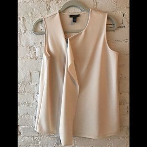 🔴 3/$30 ALFANI flutter zipper blouse size Small